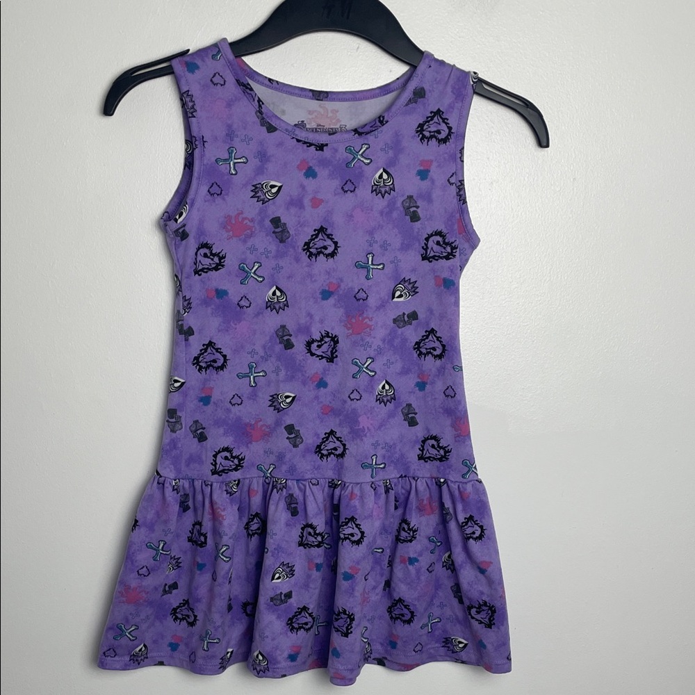 Disney Descendants 3 Purple Patterned Apparel Dress Size Small (6/6X) Purple